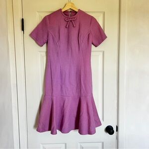 Vintage 1950s Purple Shortsleeved Wool Dress